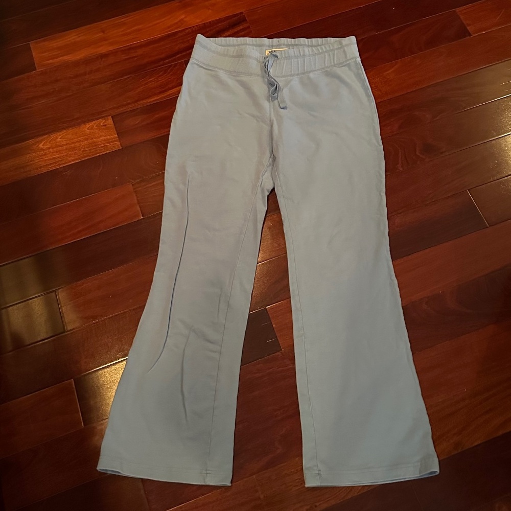 Route 66 Women's Cotton Drawstring Waist Wide Leg Light Blue Pants Size M EUC